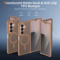 Coque de téléphone personnalisée magnétique antichoc au toucher doux, translucide mate marron, pour Samsung Z Fold 7 8 Ultra