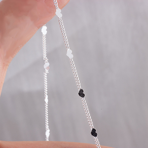 Accessoires de bijouterie exquis, plaqué or 14 carats/<span class=keywords><strong>argent</strong></span> 925, chaîne gourmette de 1,3 mm avec paillettes <span class=keywords><strong>en</strong></span> forme de cœur pour la fabrication de bijoux DIY - Product Image 6