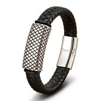 XILIANGFEIZI 2026 Nouveau Bracelet en Cuir et Acier Inoxydable Tendance Unique pour Hommes Accessoires Vente en Gros