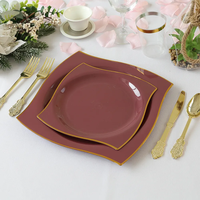 350 Pcs Premium Jetable 10.25 pouces Or Bord En Plastique Assiettes À Dîner Ensemble De Vaisselle De Fête Robuste pour Les Fêtes De Mariage