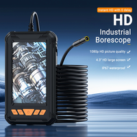Caméra d'inspection endoscopique étanche IP67 avec écran IPS 4,3 pouces, vidéo H.264, stockage Micro SD pour réparation de tuyaux, égouts, drains et moteurs