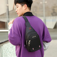 Bolso Bandolera de Hombro Ligero de Poliéster Impermeable Vintage para Hombre con Cierre, Puerto para Auriculares y Compartimento para Teléfono Móvil