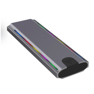 RGB Kleurrijke Licht M2 SSD behuizing Type-C USB3.1 Dual Protocol SATA NGFF NVMe <span class=keywords><strong>2</strong></span>-in-1 M.<span class=keywords><strong>2</strong></span> SSD Enclosure - Product Image 3