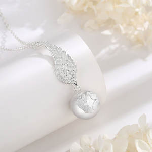 Changda Angel Wing Baby piedi <span class=keywords><strong>maternità</strong></span> mamma angelo Chime Caller Bola Harmony Ball <span class=keywords><strong>collana</strong></span> per la gravidanza - Product Image 5