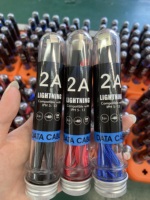 2022 chaud tressé sans enchevêtrement 2.1A charge rapide câble USB 1M noir 30 pièces ensemble pour ordinateur et téléphone