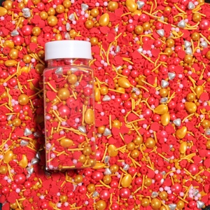 Lovebakery decorazioni torta di San Valentino a forma di cuore rosso per <span class=keywords><strong>oro</strong></span> commestibile e argento Confetti perle bottiglia di imballaggio per dessert - Product Image 2