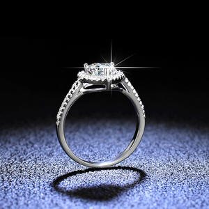 Anelli di Fidanzamento di Alta Qualità in Argento 925 con Moissanite Taglio Rotondo da 1ct, Diamante Sintetico, Anelli Nuziali Infinity per Donne - Product Image 3