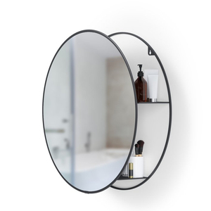 Marco de espejo montado en la pared de metal negro hierro - Product Image 6