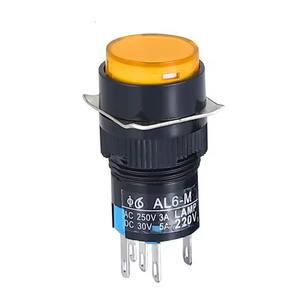 Botón de luz pulsador momentáneo y autoblocante redondo de 16MM Interruptor de encendido Contacto plateado 1NO1NC 5V 12V 24V 220V Restablecimiento 5 pines de potencia - Product Image 2