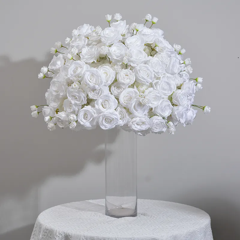 KL-FC89 Hochwertige künstliche weiße Blume Ball Hochzeit tafelaufsätze Blume Ball Tisch tafelaufsatz für Hochzeit Dekoration