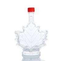 Mini petite bouteille vide personnalisée de 100ml 250ml sirop de feuille d'érable bouteille en verre rhum gin 3oz 8oz whisky vin liqueur bouteille avec couvercle