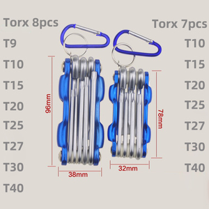 Juego de <span class=keywords><strong>Llaves</strong></span> Hexagonales y Torx Plegables de Bolsillo, 7/8 Piezas, con Marco de Aluminio, Juego de Herramientas Manuales Universales para Reparación y Ensamblaje - Product Image 3