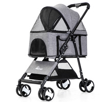 Détachable 3-en-1 Multifonction Chien Chat Pliable Pet Puppy Poussette Transporteur pour Moyens Petits Chiens Chats