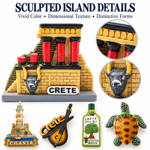 Imanes de Resina 3D Pintados a Mano, Recuerdo de <span class=keywords><strong>Crete</strong></span>, <span class=keywords><strong>Grecia</strong></span>, Hechos a Mano, Regalos de Viaje Mediterráneo, Venta de Fábrica OEM/ODM, SWAITE - Product Image 5