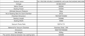 Machine d'emballage sous vide automatique à double chambre électrique DZ700/2SB avec couvercle pagode à bascule et emballage en sachet haute précision - Product Image 2
