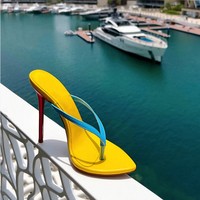 Escarpins à talons aiguilles très hauts, à bout métallique, pointu et fendu, couleur bonbon, style européen-américain, tendance printemps-été, transfrontaliers