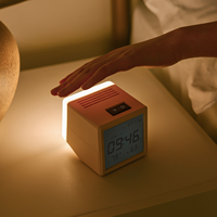 Réveil numérique multifonctionnel avec veilleuse, affichage de la température et de l'humidité, lampe de chevet rechargeable par USB