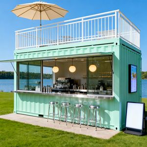 Conteneur maritime contemporain pour café, restaurant, cuisine extérieure - Structure robuste et durable en acier galvanisé, acier de 3 mm d'épaisseur - Product Image 6