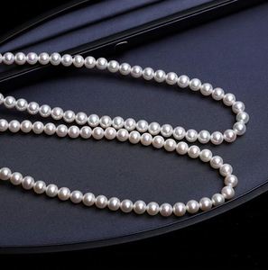 Collar de Perlas Blancas, Regalo de Moda para el Día de la Madre, Collar de Perlas Naturales de Agua Dulce Redondas - Product Image 3