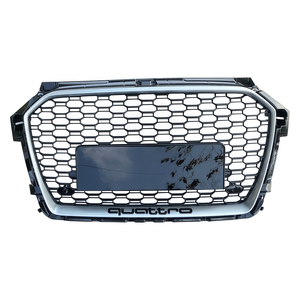 Accessoires de voiture pour <span class=keywords><strong>Audi</strong></span> <span class=keywords><strong>A1</strong></span> 2015-2018, calandre avant en matériau ABS nid d'abeille, mise à niveau au style RS1 - Product Image 1