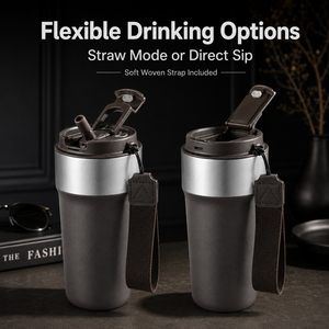 Vasos Personalizados de 17 oz al por Mayor, OEM ODM, Taza de Café de 500 ml con Tapa y Correa Portátil, Taza de Viaje de Acero Inoxidable al Vacío, Regalo - Product Image 6