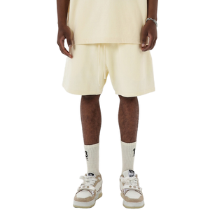 High Quality <b>Men's</b> 100% Cotton Knitted Mid Waist Sports <b>Shorts</b> Drawstring Breathable Eco-Friendly Gym Casual Terry Hip-Hop - Product Image 2