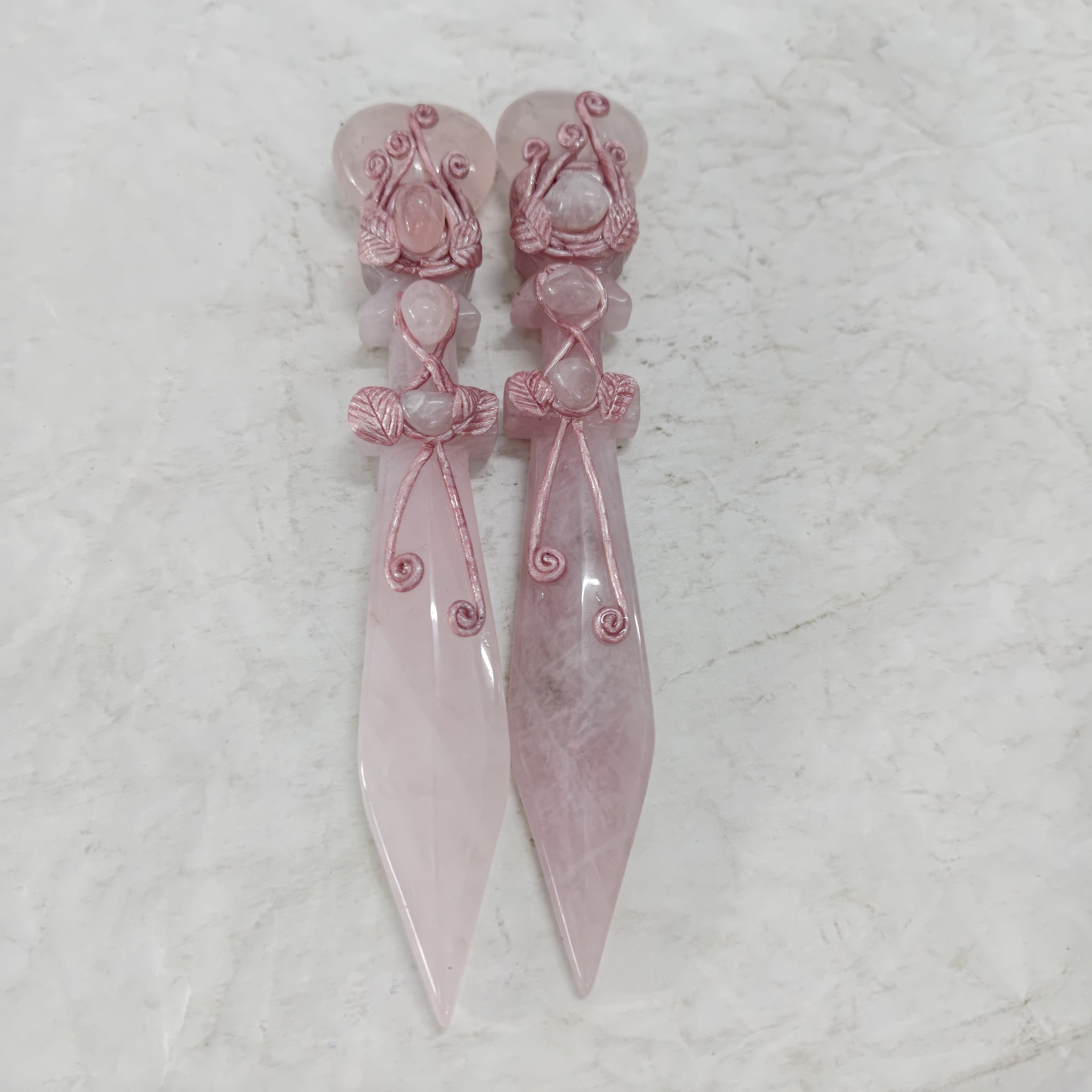 coeur quartz rose