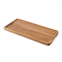 Offre Spéciale Multi Tailles Maison et Restaurant Rectangle Assiette de Service en Bois d'Acacia Plateau Plateau en Bois avec Poignée