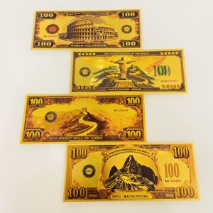 Tùy chỉnh bộ sưu tập Prop tệ bảy kỳ quan của thế giới nhựa vàng lá tiền giấy - Product Image 4