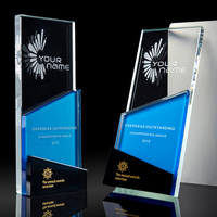 Trophée en cristal personnalisé créatif, coloré et gravé, récompense exceptionnelle pour cadeau souvenir de réunion annuelle, vente en gros d'usine