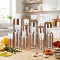 Bouteilles en plastique transparentes PET vides de 10 ml, 30 ml, 60 ml, 100 ml, 200 ml avec bouchon à clapet