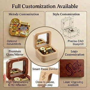 Caja <span class=keywords><strong>de</strong></span> Música <span class=keywords><strong>de</strong></span> Madera <span class=keywords><strong>de</strong></span> Arce Personalizada con Movimiento Sankyo Dorado para Regalo <span class=keywords><strong>de</strong></span> Cumpleaños, Compatible con Dropshipping y Logotipo Personalizado - Product Image 2