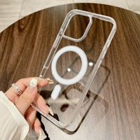 Pour IPhone17promax/16/15/14/13 coque de téléphone acrylique magnétique transparente deux-en-un