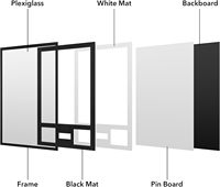 Élégante vitrine pour maillot de sport avec boîte à ombre, protection UV à 98 %, en bois massif noir, pour football, basketball, baseball et soccer