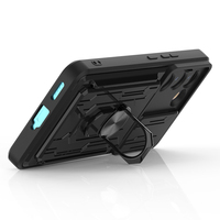 Étui de protection robuste et fin avec support, fente pour cartes et anneau de maintien pour téléphone portable Infinix Hot 50 50i 60 Spark Go 3