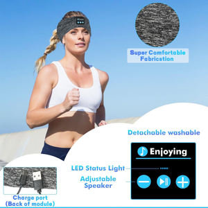 V5.4 Uyku Kulaklıkları Kafa Bandı, Ultra İnce Stereo Hoparlörlü Yumuşak Uyku Kablosuz Müzik Spor Kulaklıkları, Uzun Çalma Süresi - Product Image 4