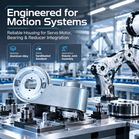 Boîtier de joint robotique en alliage d'aluminium usiné sur mesure par CNC, coque de joint de bras robotique pour servomoteur et réducteur