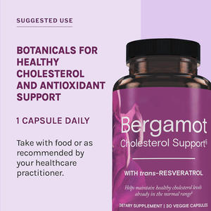 NOUVEAU Complément alimentaire à la bergamote 500 mg de resvératrol, 30 capsules végétaliennes, soutient le cholestérol normal et la fonction cellulaire saine - Product Image 4