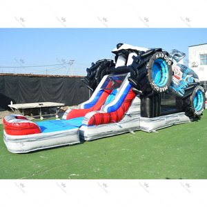Castillo Inflable Comercial con Tobogán y Soplador, Diseño de Camioneta Monster Truck, Personalizado para Alquiler en Fiestas al Aire Libre - Product Image 2