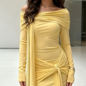 Robes d'été sexy transparentes à épaules dénudées et taille nouée pour femmes – Nouvelle collection en gros - Product Image 1