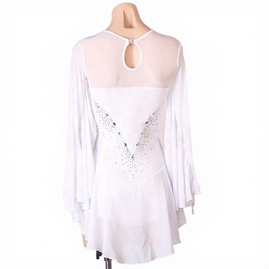 Vestido de Patinaje Artístico sobre Hielo LIUHUO para Niñas, Traje de Danza Latina de Manga Larga para Competencia, Vestido de Malla con Pedrería - Product Image 5