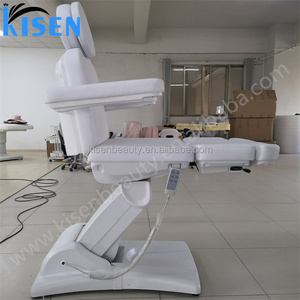 Lit de beauté électrique Kisen à 4 moteurs pour soins du visage et des cils, inclinable et rotatif, avec dossier inclinable vers l'arrière, pour spa et soins corporels - Product Image 2