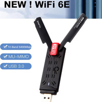 AX5400 Wifi6 adaptor Wifi 6E, antena MU-MIMO tri-band USB 3.0 5400Mbps untuk Laptop PC