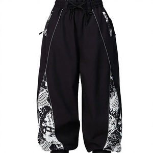 Custom Beige Plus Size Loose Hip Hop <b>Ski</b> Pants Unisex Streetwear Outdoor Cargo Baggy Breathable 10,000mm Waterproof skiwear - Product Image 2