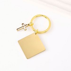 จี้รูปหัวใจเมล็ดมัสตาร์ด สลักเลเซอร์ พิมพ์โลโก้ วัสดุเปล่า DIY รูปทรงสี่เหลี่ยม โลหะสแตนเลส พวงกุญแจ - Product Image 3