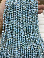 Perles de Larimar Rondes Taillées sur Mesure, Tailles Mixtes, Bleu Océan, Pierres Précieuses en Gros pour Bracelets/Colliers DIY, Bijoux Chili