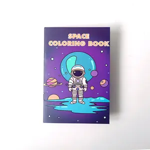 Dış mekan astronotları çocuk boyama kitabı baskısı