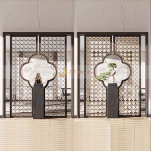 EX095 Custom Restaurant <b>Wall</b> Dividers Dining Room Stainless Steel Partition Laser Cut Metal <b>Screen</b> Divider for Home Room - Product Image 5