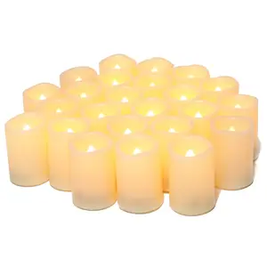 Beeman Plastic Large Candle Flameless Votive Flickering Electric Candle With Yellow Light