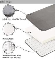 Tapis de bain en mousse à mémoire de forme FIGOO-Luxury, antidérapant, séchage rapide, absorbant l'eau, doux et moelleux